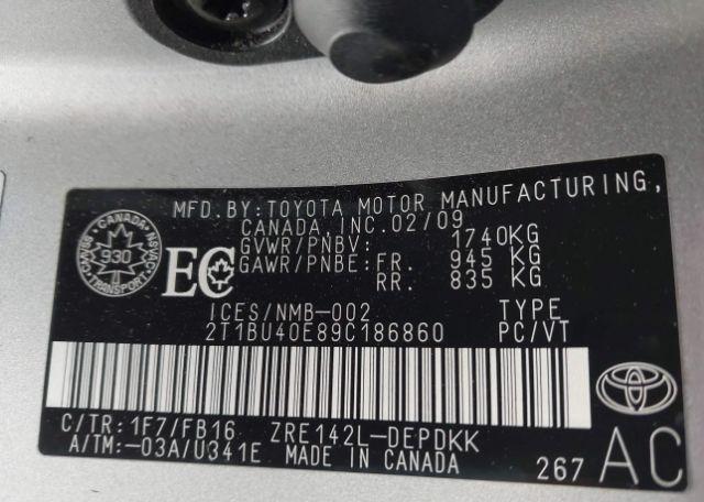 2009 TOYOTA COROLLA S