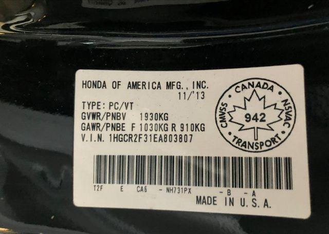 2014 HONDA ACCORD LX