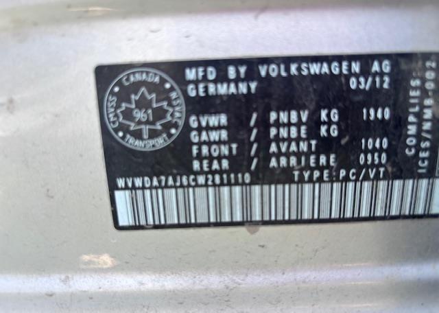 2012 VOLKSWAGEN GOLF