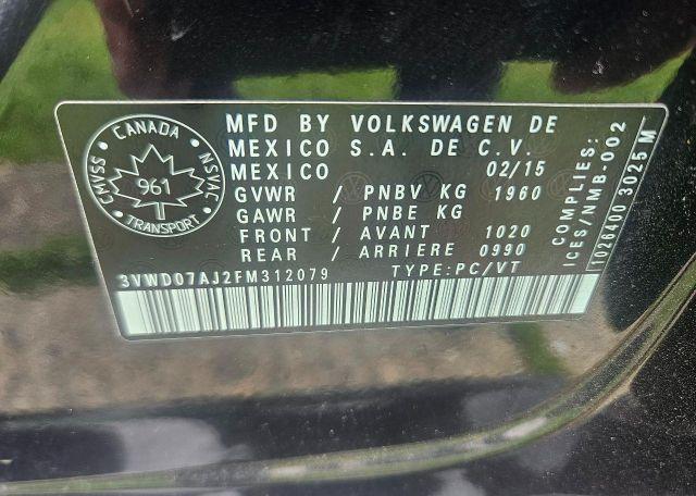 2015 VOLKSWAGEN JETTA