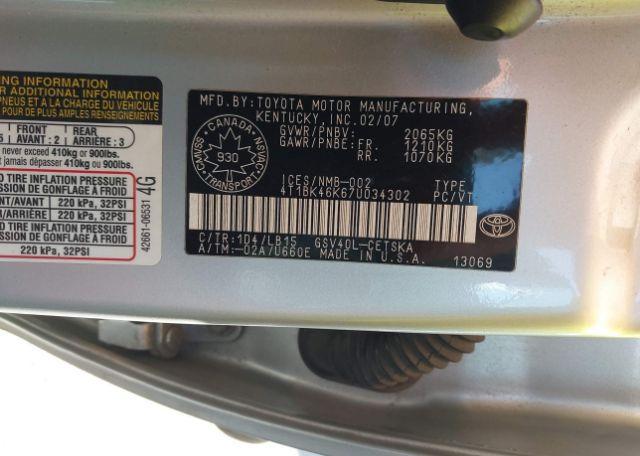 2007 TOYOTA CAMRY LE