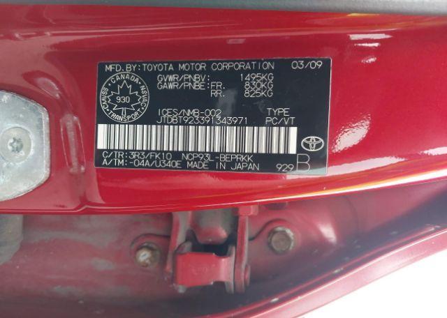 2009 TOYOTA YARIS