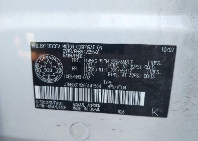 2008 TOYOTA RAV4 LIMITED