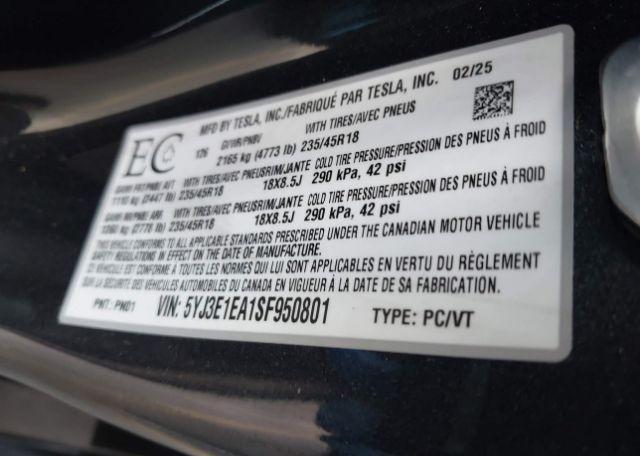 2025 TESLA MODEL 3