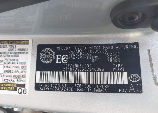 2005 TOYOTA COROLLA CE