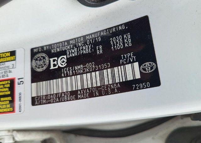 2019 TOYOTA CAMRY