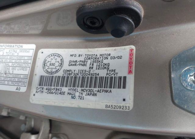 2002 TOYOTA CAMRY LE