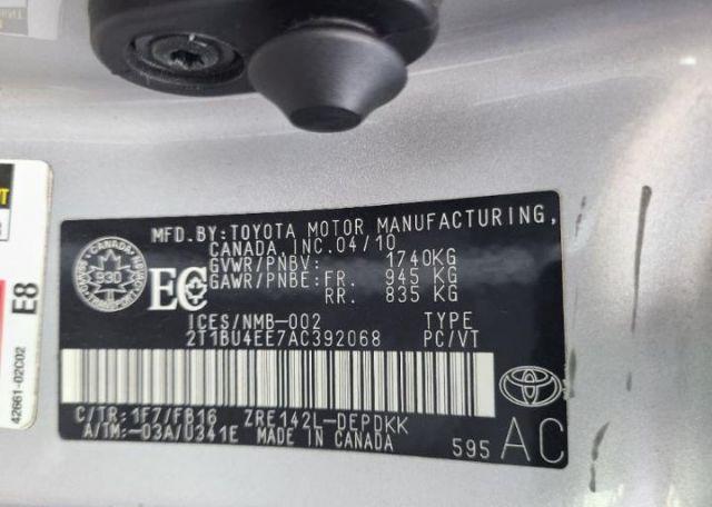 2010 TOYOTA COROLLA S