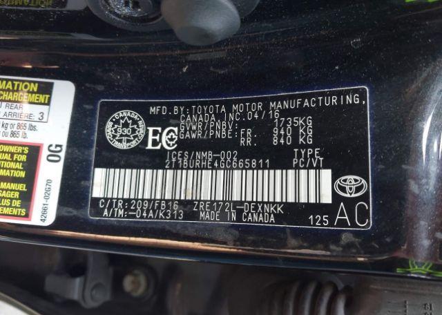 2016 TOYOTA COROLLA L