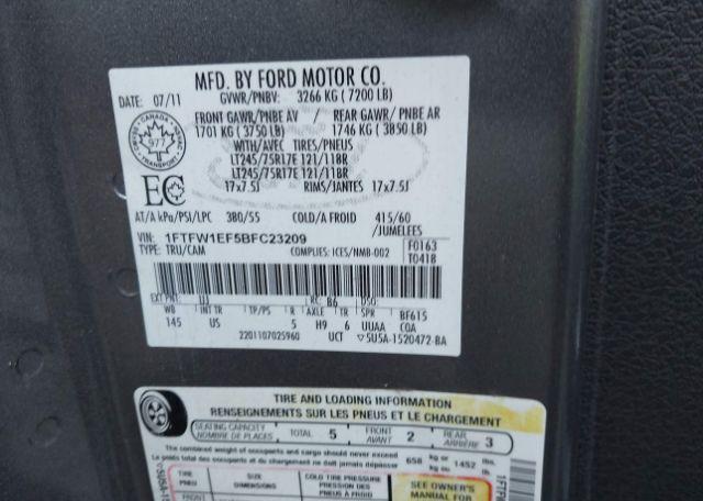 2011 FORD F150 SUPERCREW