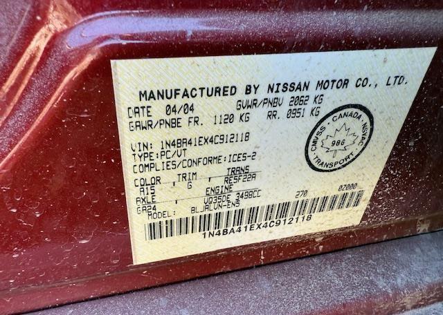 2004 NISSAN MAXIMA SE