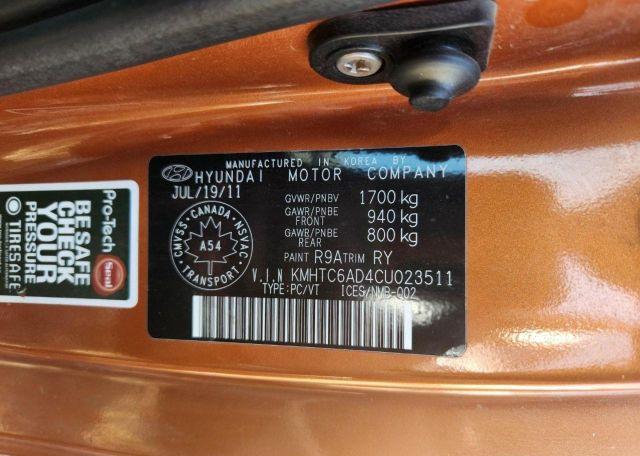 2012 HYUNDAI VELOSTER