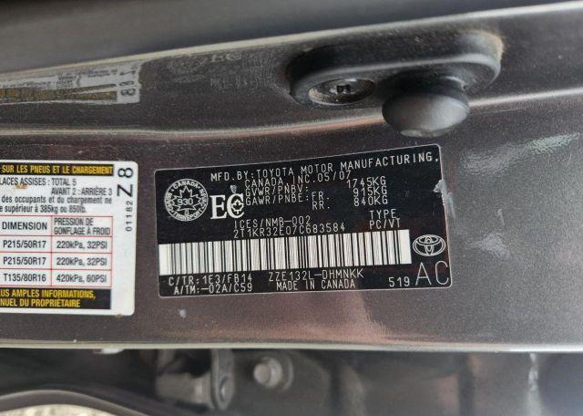 2007 TOYOTA COROLLA MATRIX XR