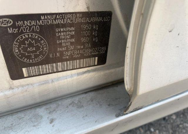 2011 HYUNDAI SONATA GLS