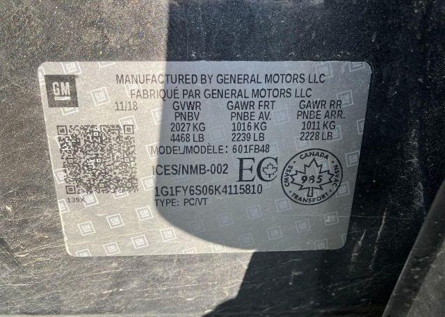 2019 CHEVROLET BOLT EV LT
