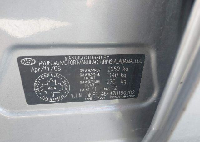 2007 HYUNDAI SONATA GL