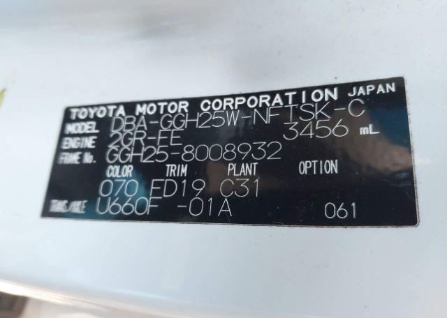 2009 TOYOTA ALPHARD
