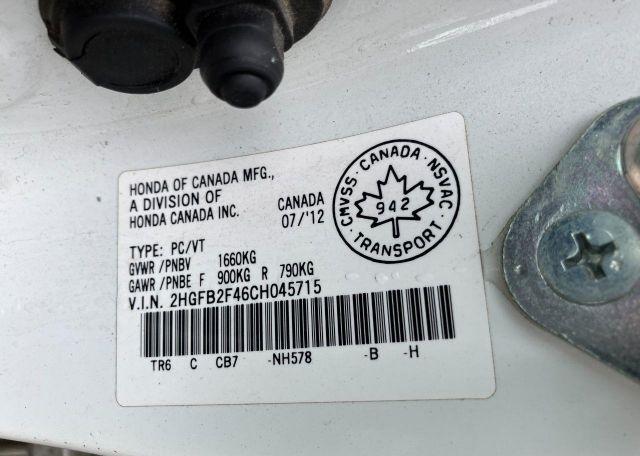 2012 HONDA CIVIC