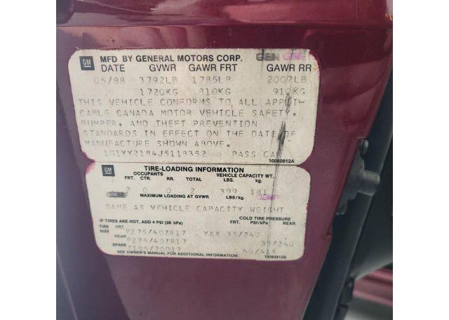 1988 CHEVROLET CORVETTE