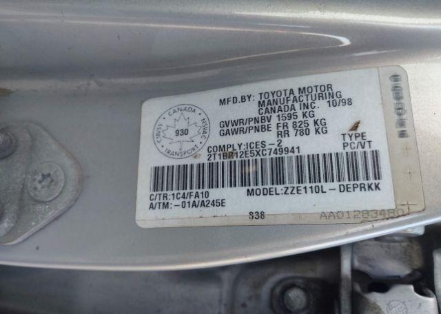 1999 TOYOTA COROLLA VE