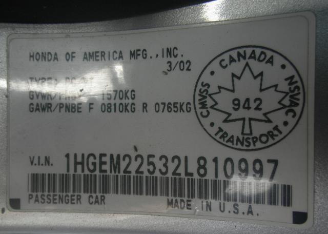 2002 HONDA CIVIC