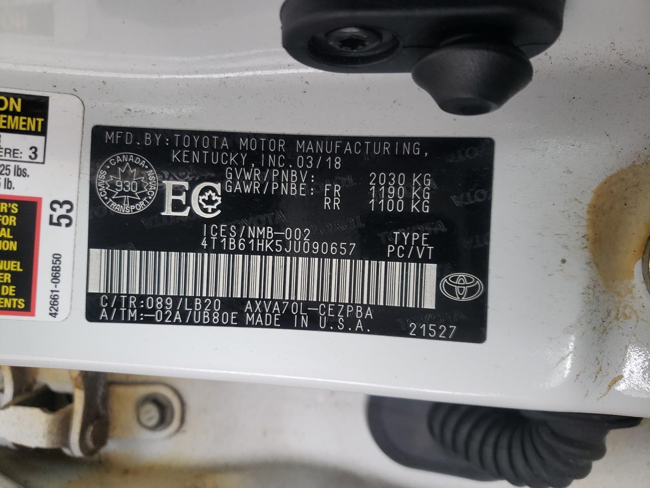 2018 TOYOTA CAMRY