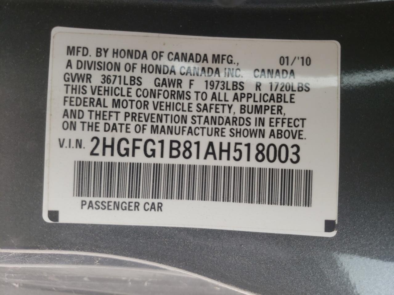 2010 HONDA CIVIC