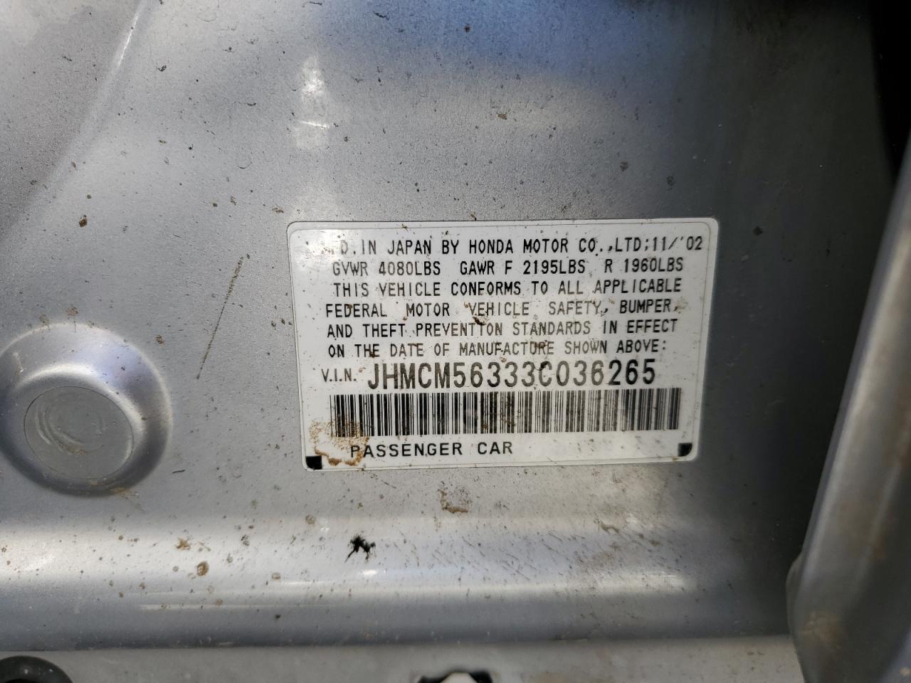 2003 HONDA ACCORD