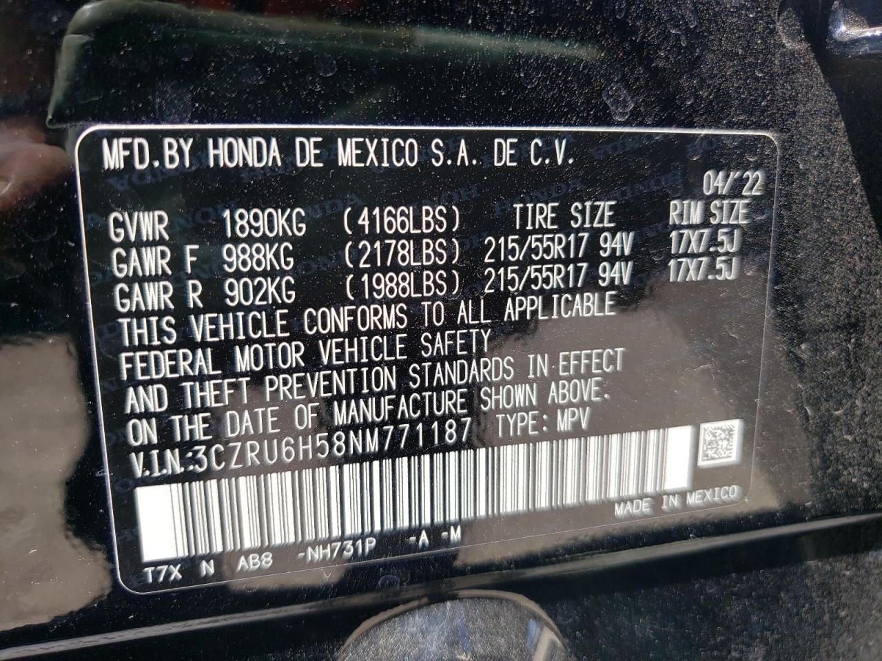 2022 HONDA HR-V