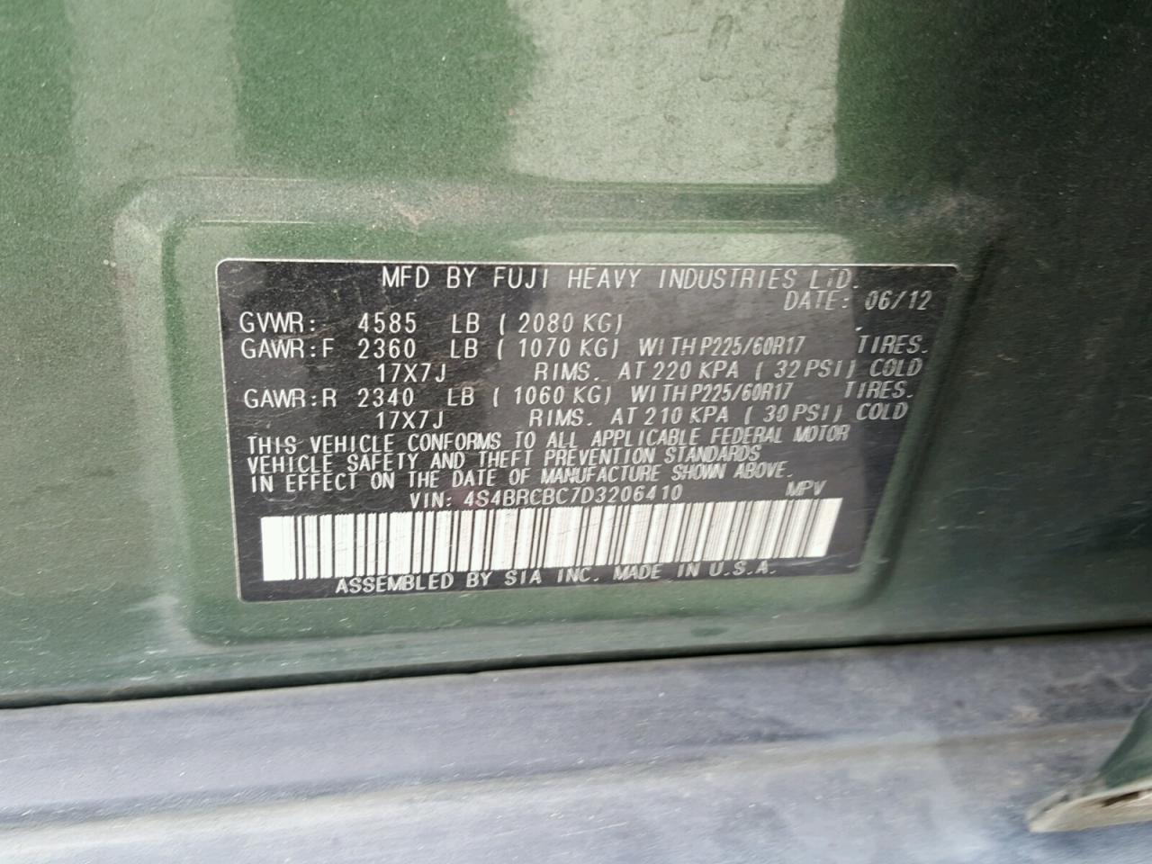 2013 SUBARU Outback