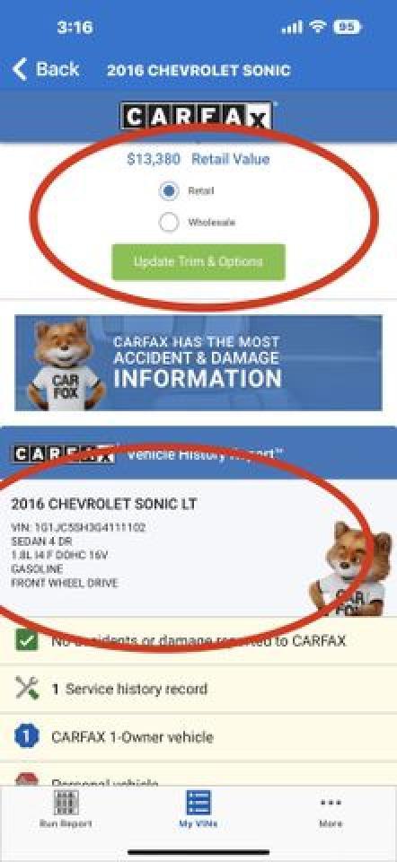 2016 CHEVROLET SONIC