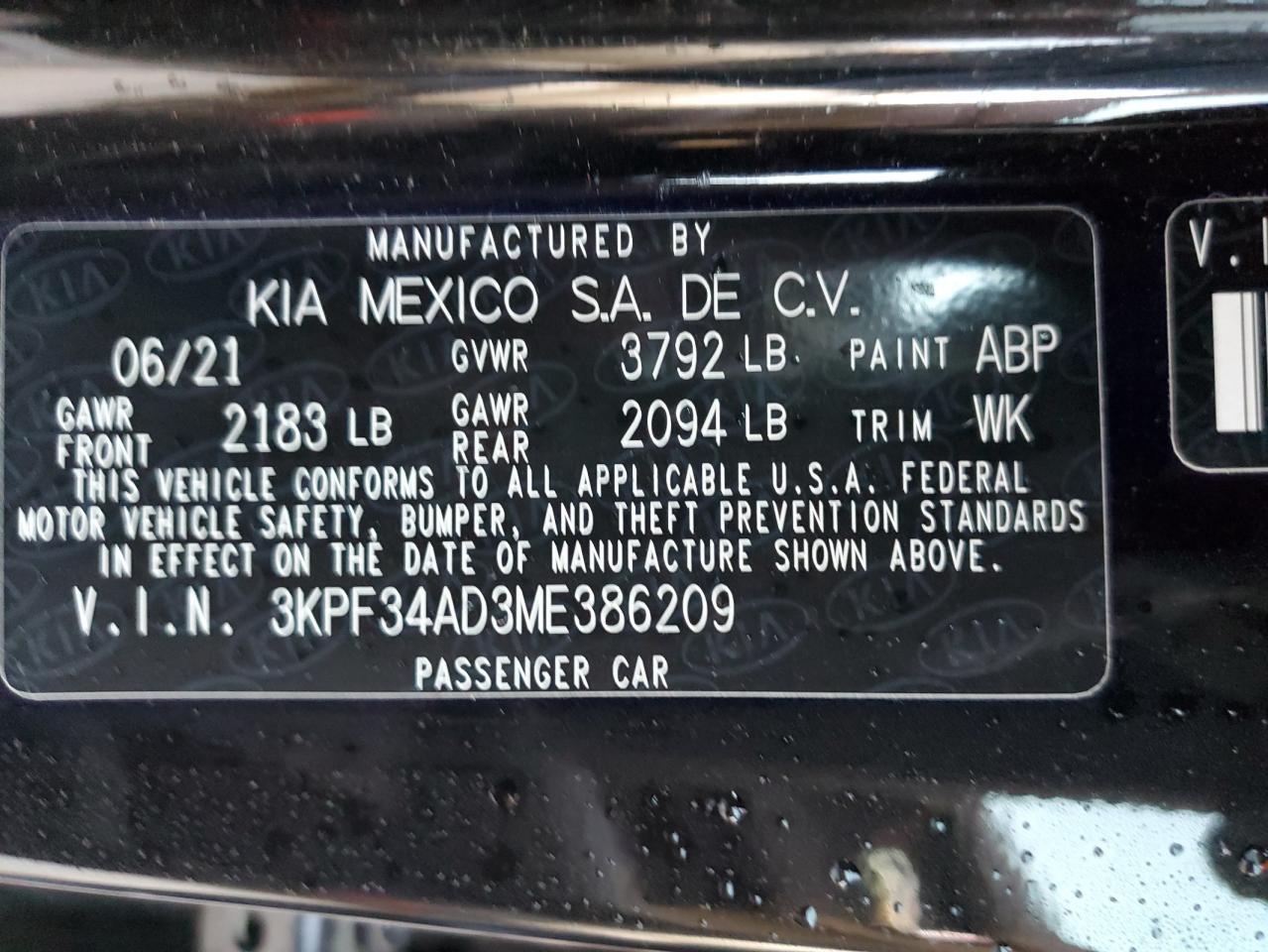 2021 KIA FORTE