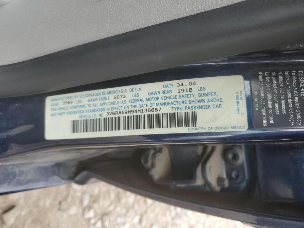 2004 VOLKSWAGEN JETTA