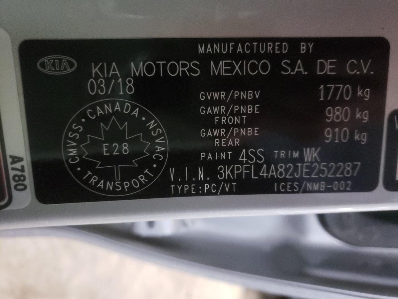 2018 KIA FORTE
