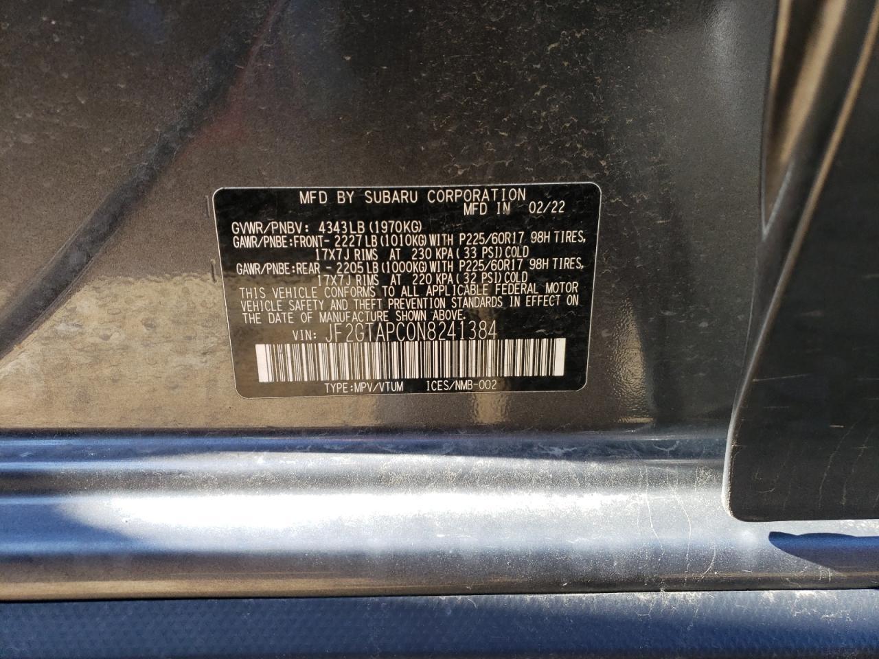 2022 SUBARU Crosstrek