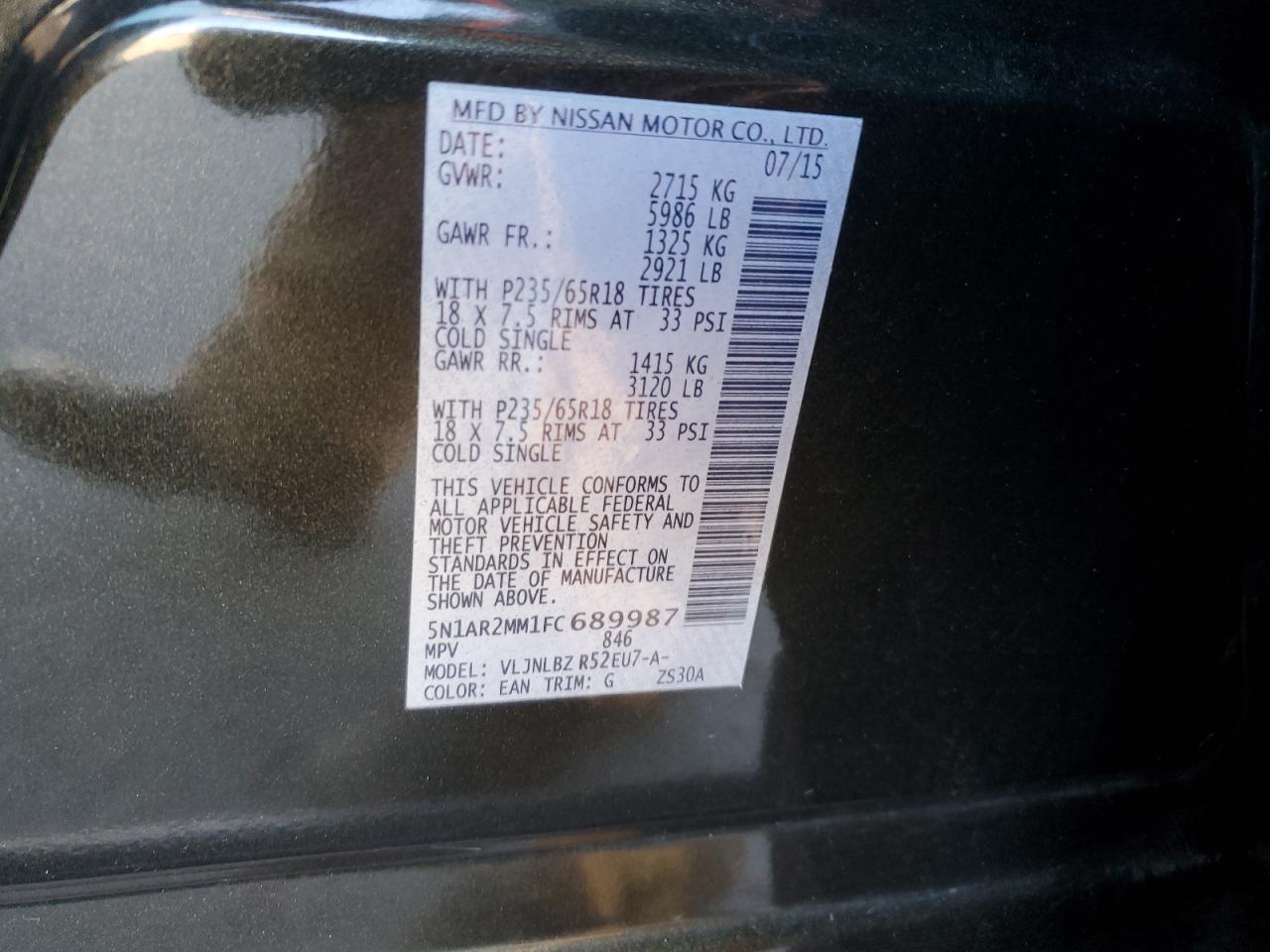 2015 NISSAN PATHFINDER