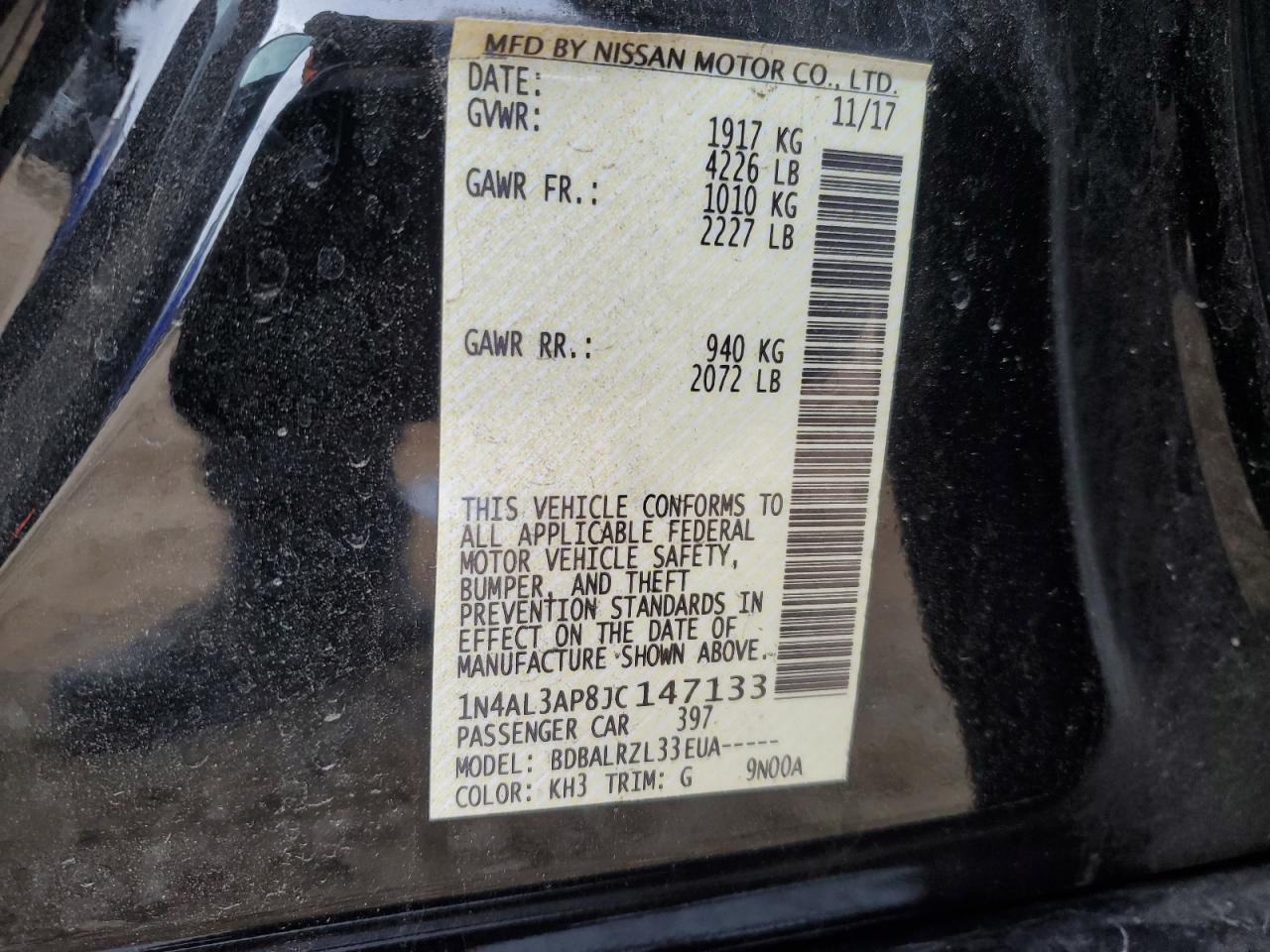 2018 NISSAN ALTIMA