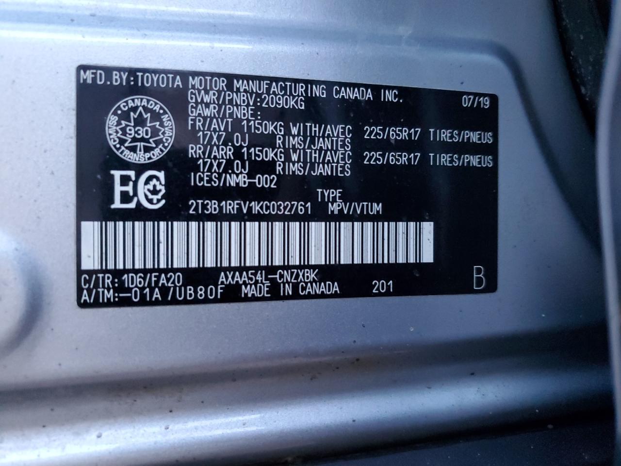 2019 TOYOTA RAV4