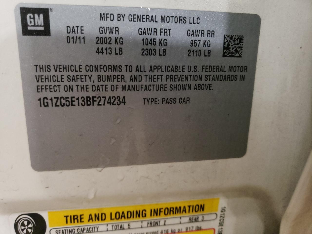 2011 CHEVROLET MALIBU