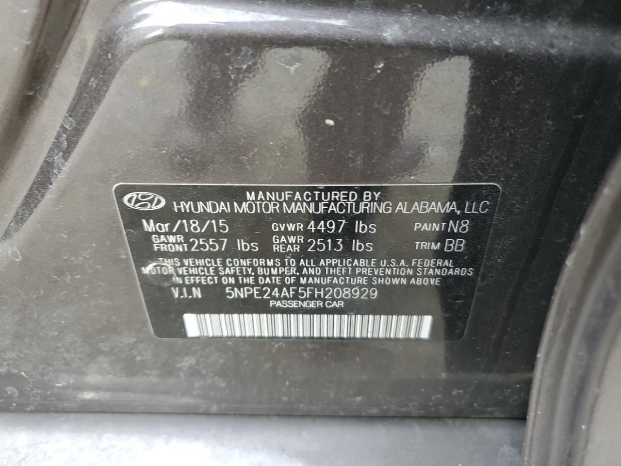 2015 HYUNDAI SONATA