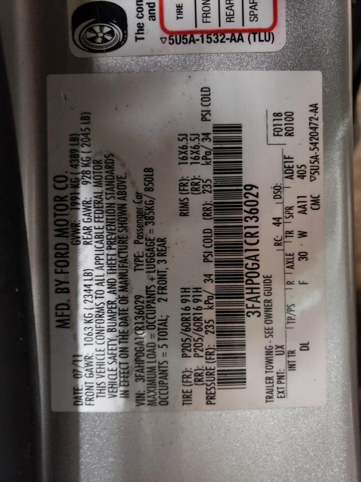 2012 FORD FUSION