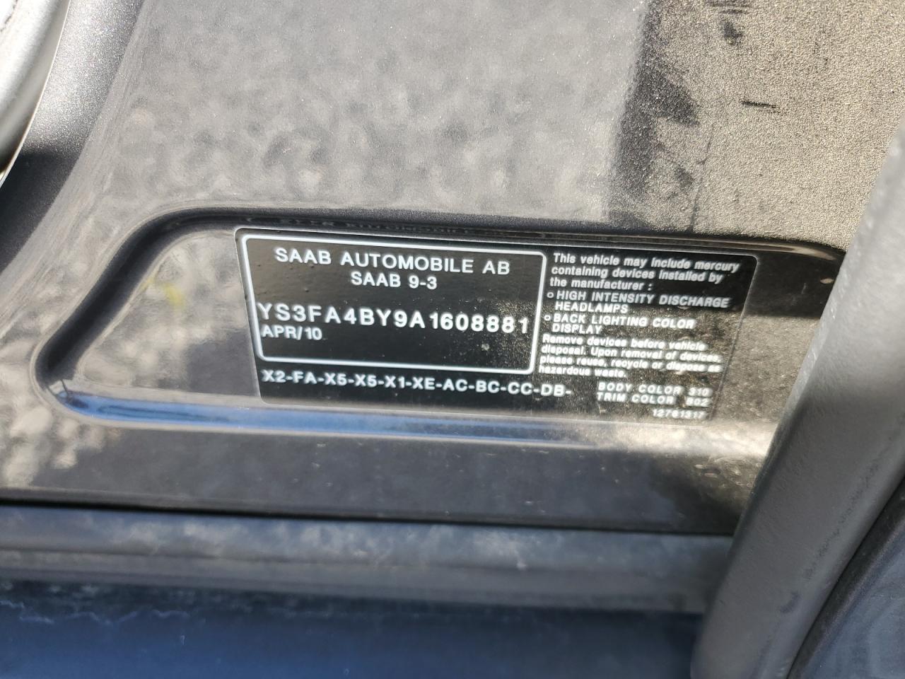 2010 SAAB 9-3