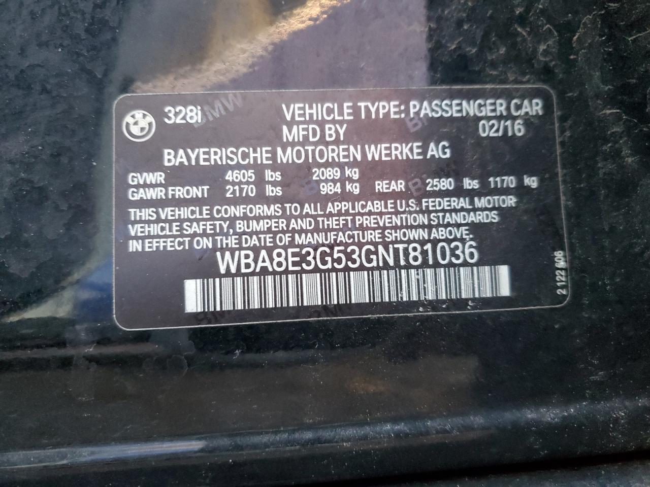 2016 BMW 3 SERIES