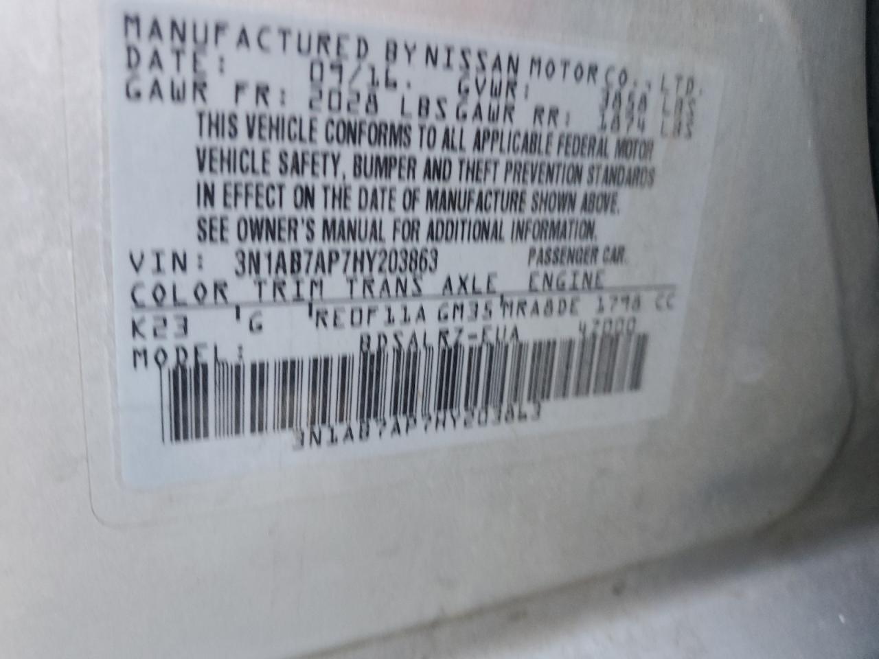 2017 NISSAN SENTRA