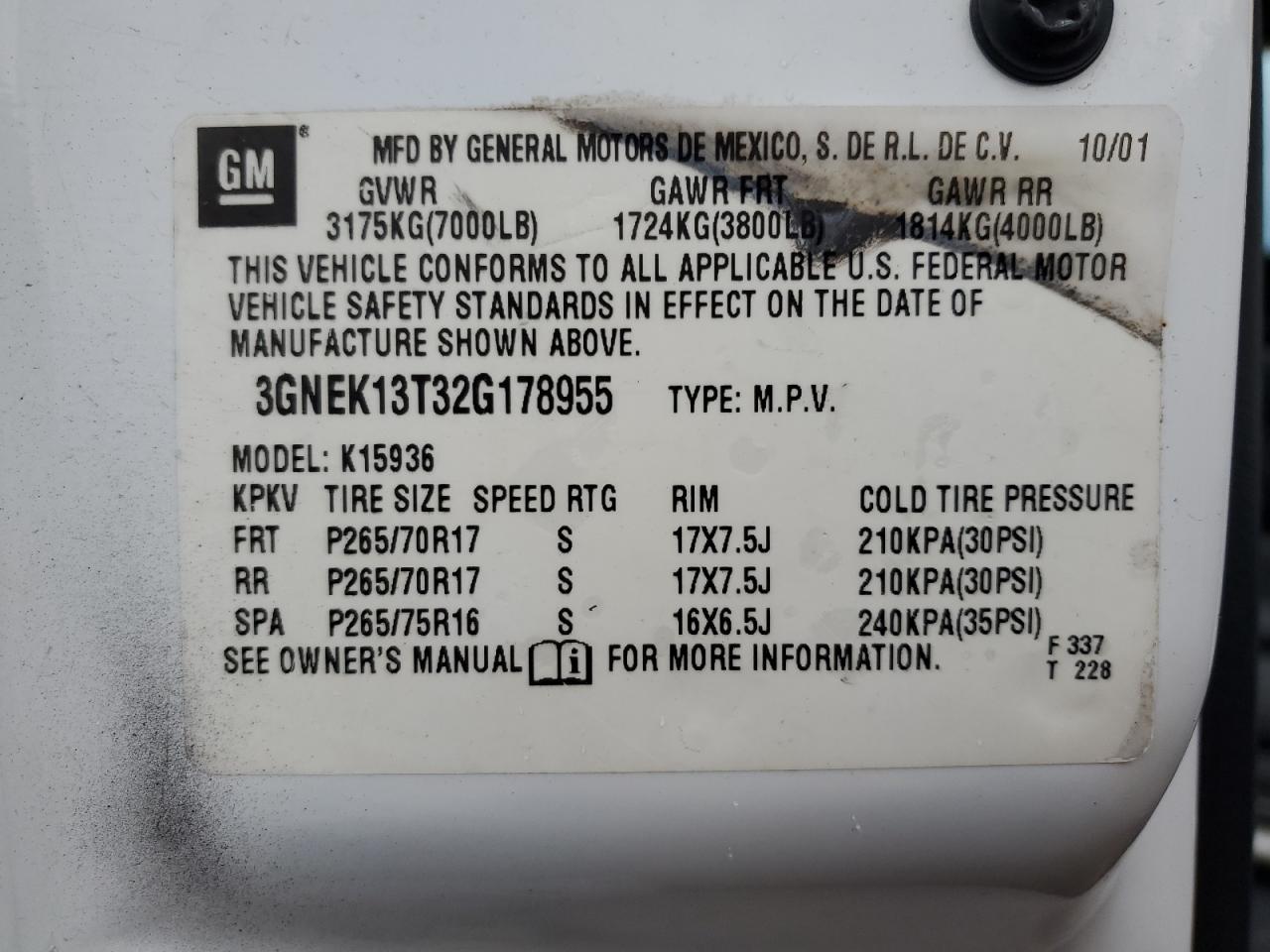 2002 CHEVROLET Avalanche