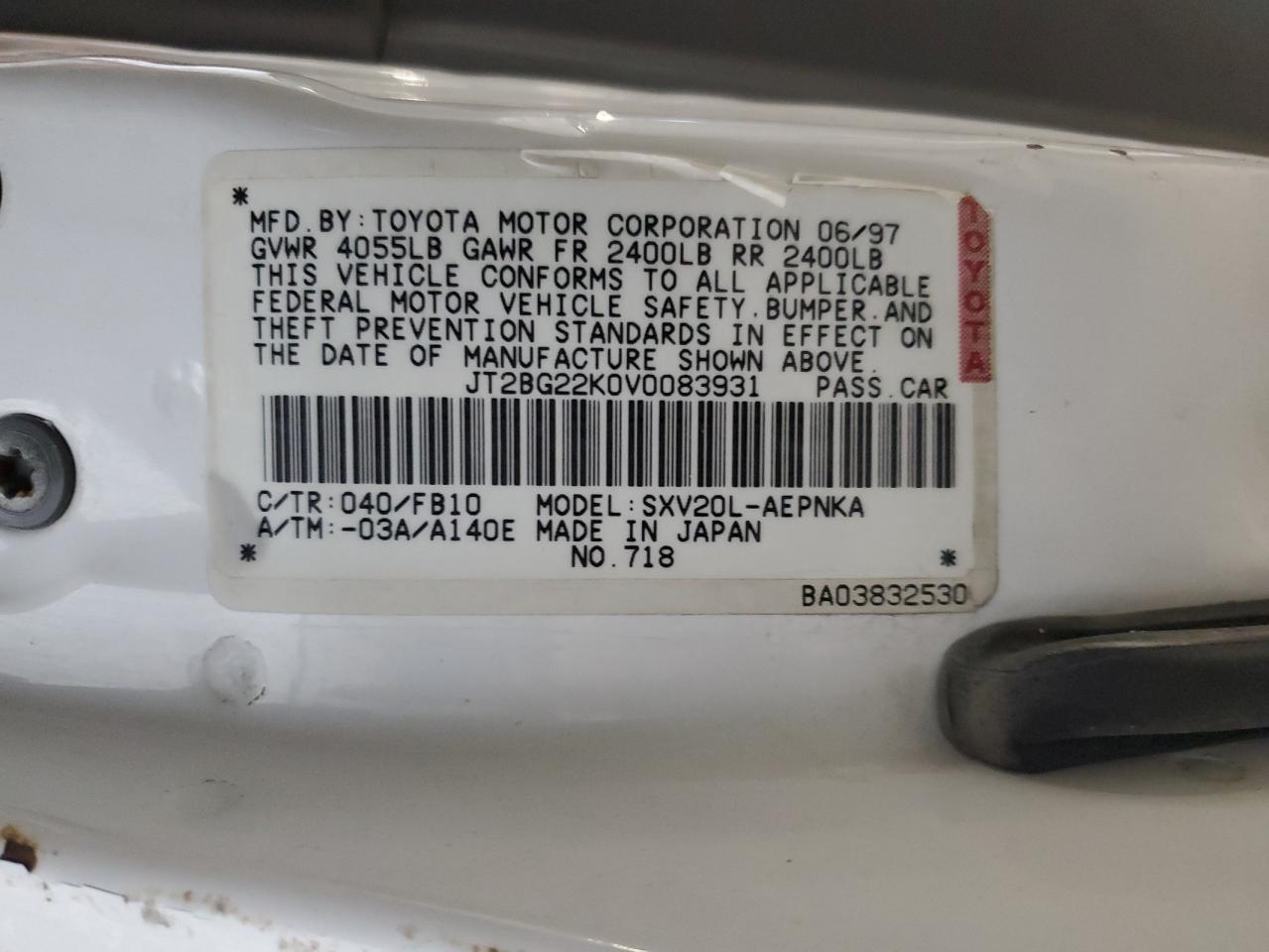 1997 TOYOTA CAMRY