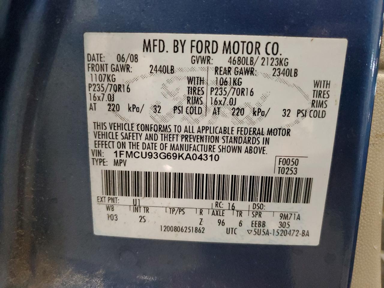 2009 FORD ESCAPE