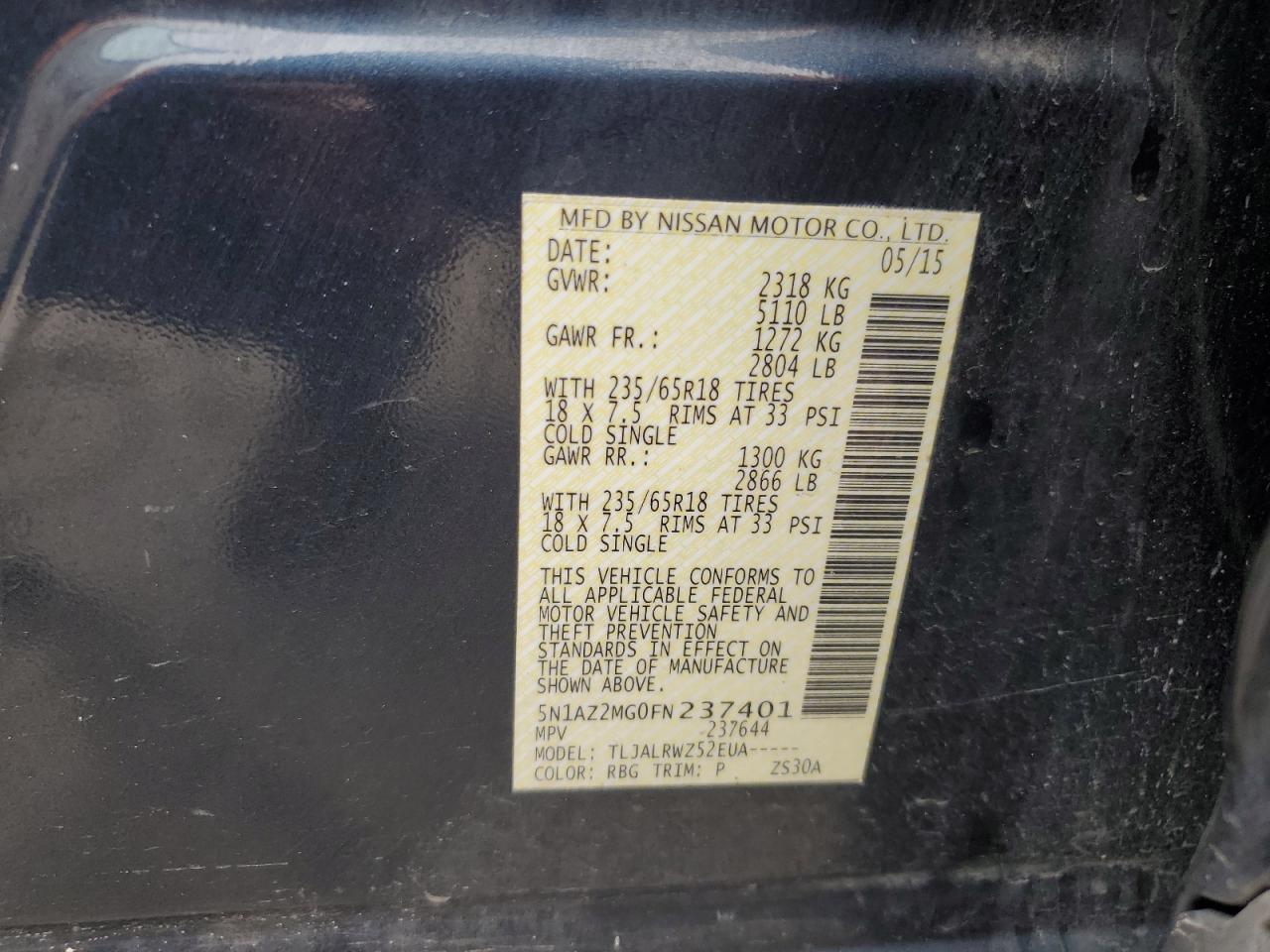 2015 NISSAN MURANO