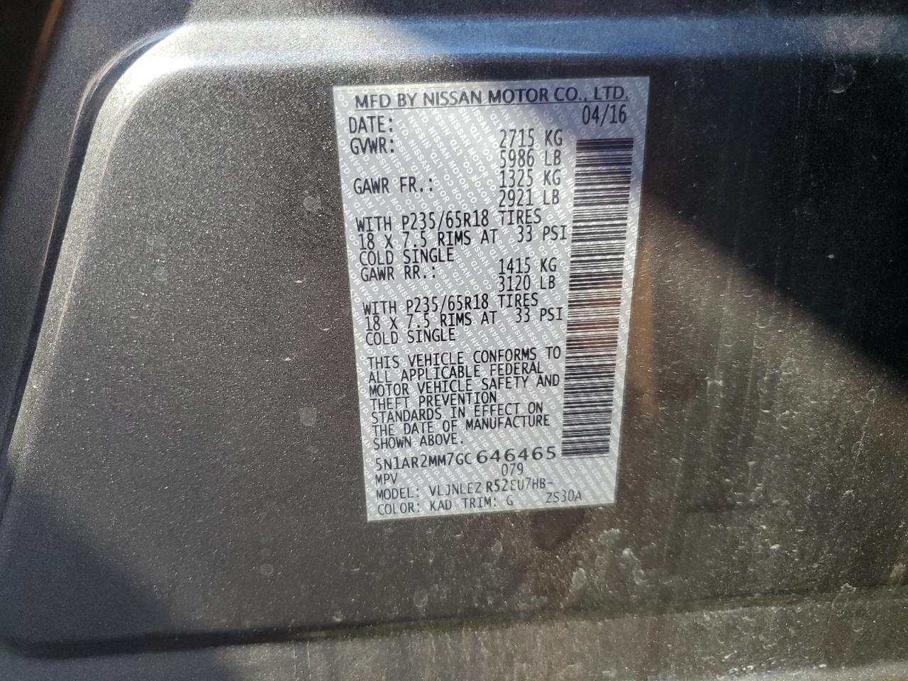 2016 NISSAN PATHFINDER