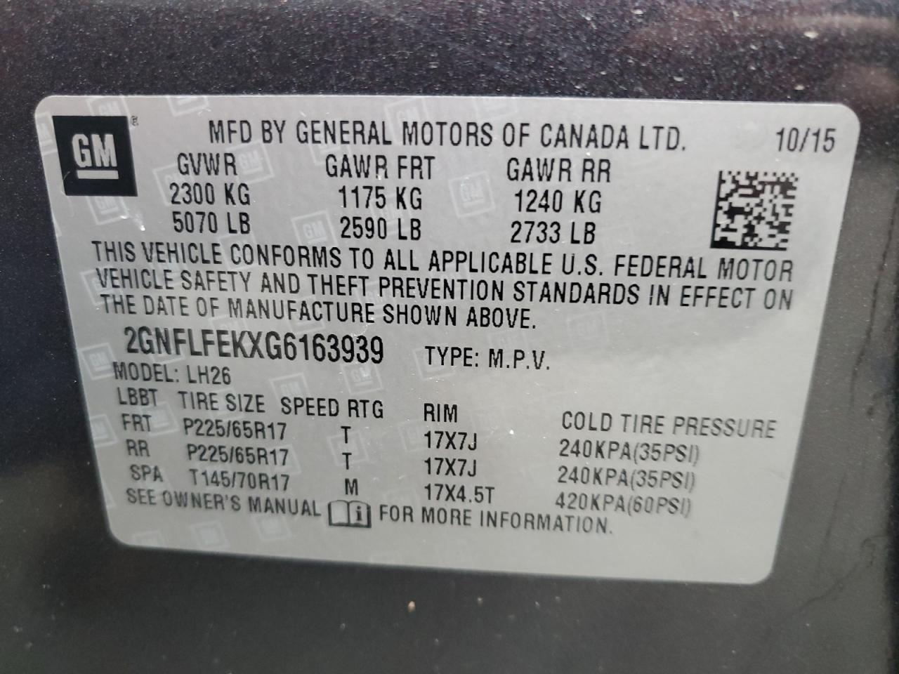 2016 CHEVROLET EQUINOX